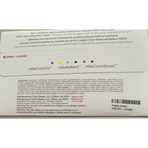 Color Street "Pebble Rebel" Nail Polish Strips Pink, Peach, Orange - Picture 3 of 4